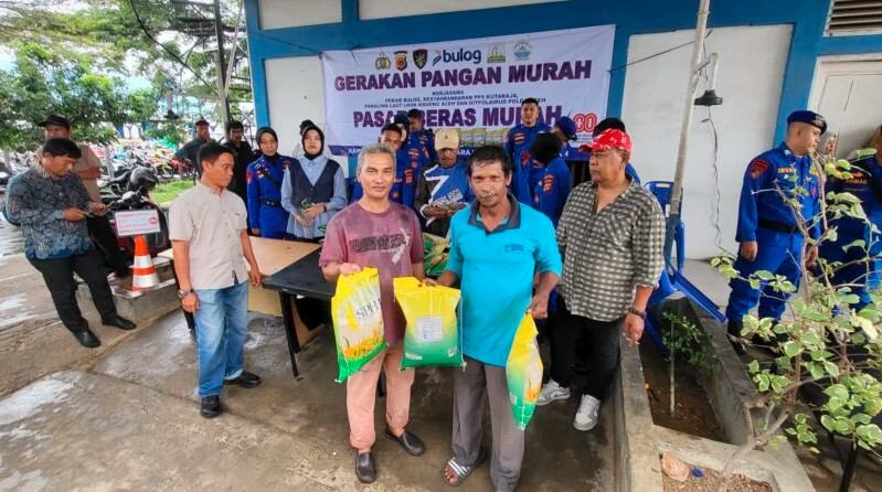 Beras Murah Rp60 Ribu Lima Kilo Dibagikan di Lampulo.(Foto;Dok)