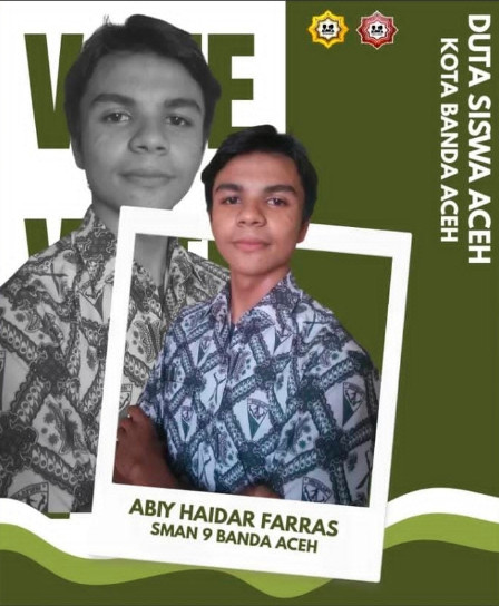 Abiy Haidar Farras,Siswa SMA Negeri 9 Banda Aceh Melaju ke Grand Final Duta Siswa Provinsi Aceh 2025.(Foto:Dok)