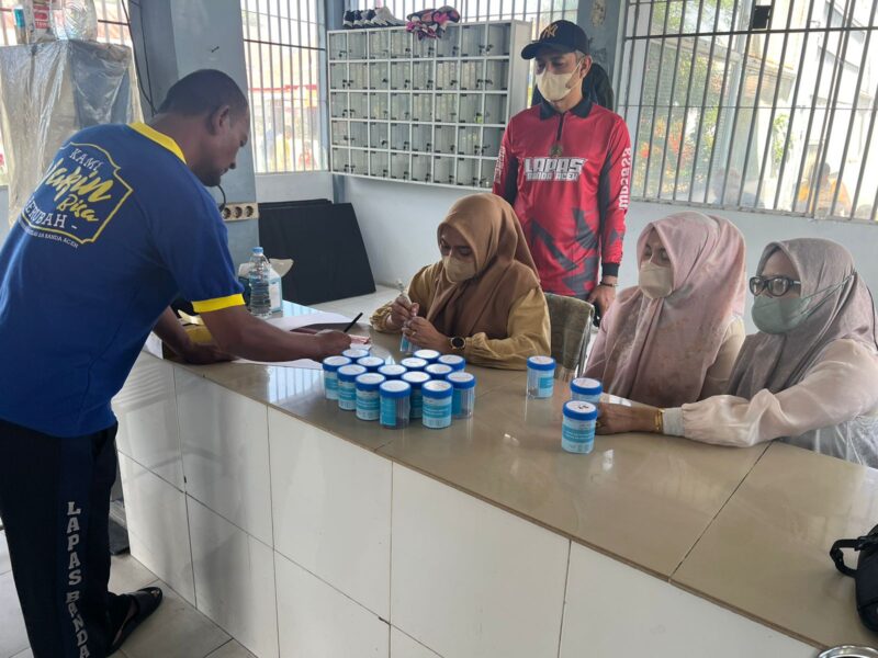 28 Peserta Rehabilitasi di Lapas Banda Aceh Lolos Tes Urine.Foto.Dok/Lapas.